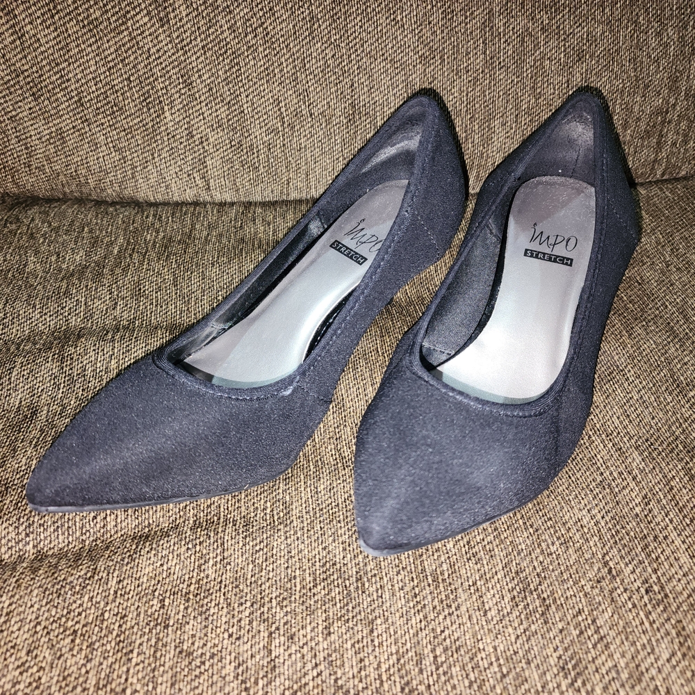 Impo Black Stretch Pointed Heels